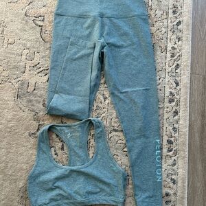 Beyond Yoga x Peloton Heather Blue Spacedye Activewear SET